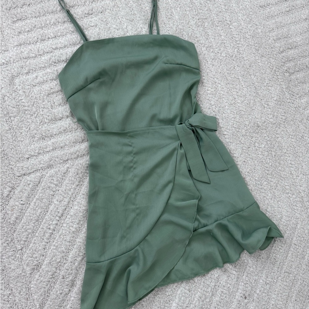 NWT! Alter’d State Sage The Label Spaghetti Strap Faux Wrap Dress - Size XS